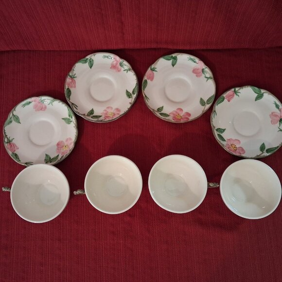 Vintage Franciscan Desert Rose Set Of 4 Cups And 4 Saucers - Picture 5 of 10